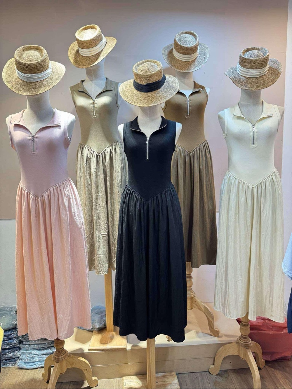 Sleeveless Zip-Front Midi Dress in Multiple Colors - Picture 1 of 8